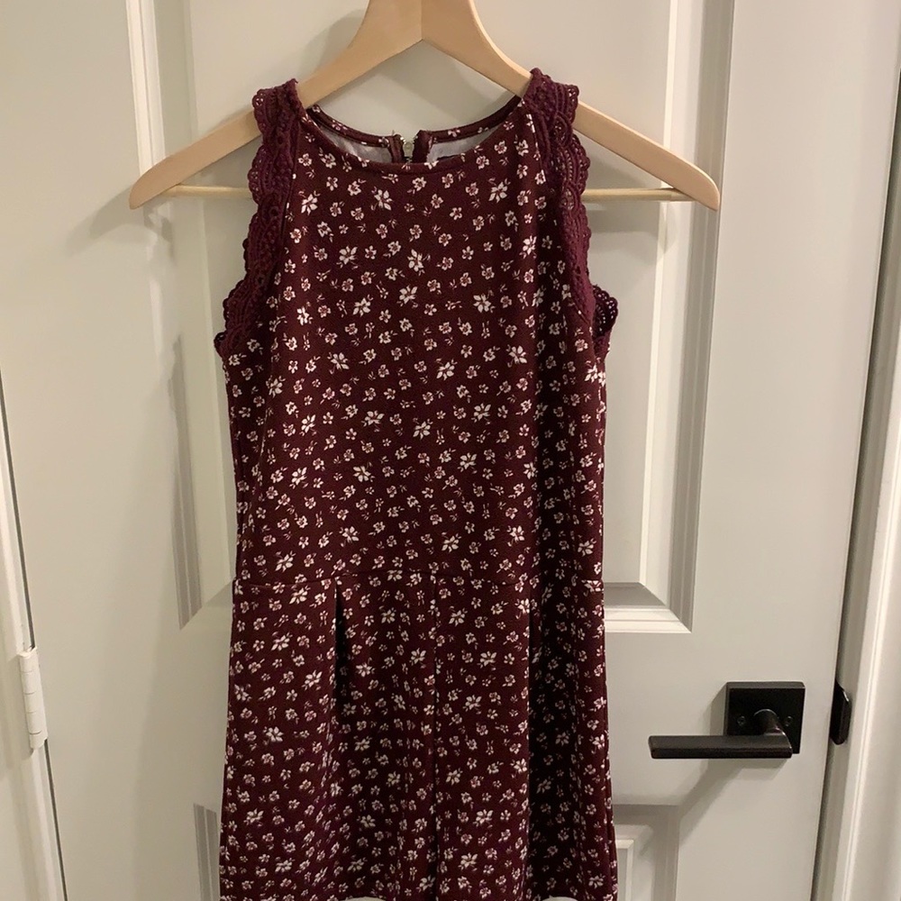 Maroon floral romper